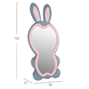 73694 ΠΑΙΔΙΚΟΣ ΚΑΘΡΕΦΤΗΣ ΔΑΠΕΔΟΥ BUNNY HM4489.02 MDF ΡΟΖ & ΜΠΛΕ-ΜΑΥΡΟ STAND 80x162Υεκ.