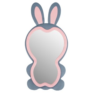 73694 ΠΑΙΔΙΚΟΣ ΚΑΘΡΕΦΤΗΣ ΔΑΠΕΔΟΥ BUNNY HM4489.02 MDF ΡΟΖ & ΜΠΛΕ-ΜΑΥΡΟ STAND 80x162Υεκ.