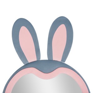 73694 ΠΑΙΔΙΚΟΣ ΚΑΘΡΕΦΤΗΣ ΔΑΠΕΔΟΥ BUNNY HM4489.02 MDF ΡΟΖ & ΜΠΛΕ-ΜΑΥΡΟ STAND 80x162Υεκ.