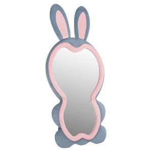 73694 ΠΑΙΔΙΚΟΣ ΚΑΘΡΕΦΤΗΣ ΔΑΠΕΔΟΥ BUNNY HM4489.02 MDF ΡΟΖ & ΜΠΛΕ-ΜΑΥΡΟ STAND 80x162Υεκ.