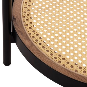 73703 ΒΟΗΘΗΤΙΚΟ ΤΡΑΠΕΖΙ SEITZ HM18031 ΓΥΑΛΙ TOP-ΜΕΤΑΛΛΟ-RATTAN ΣΕ ΦΥΣΙΚΟ Φ50x55,5Υεκ.