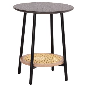 73706 ΒΟΗΘΗΤΙΚΟ ΤΡΑΠΕΖAKI SEWELL HM18034 MDF ΣΕ ZEBRANO-ΜΕΤΑΛΛΙΚΑ ΠΟΔΙΑ-WICKER Φ45x55Υεκ