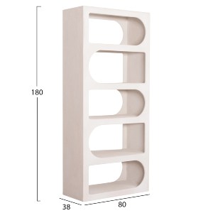 73709 ΒΙΒΛΙΟΘΗΚΗ ΣΕΙΡΑ SANTORINI HM18062 MDF ΣΕ ΥΠΟΛΕΥΚΟ ΧΡΩΜΑ 80x38x180Yεκ.