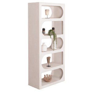 73709 ΒΙΒΛΙΟΘΗΚΗ ΣΕΙΡΑ SANTORINI HM18062 MDF ΣΕ ΥΠΟΛΕΥΚΟ ΧΡΩΜΑ 80x38x180Yεκ.