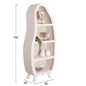 73710 ΡΑΦΙΕΡΑ ΣΕΙΡΑ SANTORINI HM18067 MDF ΣΕ ΥΠΟΛΕΥΚΟ ΧΡΩΜΑ 80x38x196Υεκ.