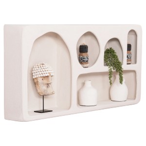 73712 ΡΑΦΙ ΤΟΙΧΟΥ ΣΕΙΡΑ SANTORINI HM18063.01 MDF ΣΕ ΥΠΟΛΕΥΚΟ 120x18x60Υεκ.
