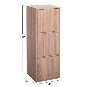 73734 ΝΤΟΥΛΑΠΙ ΜΕ 3 ΑΠΟΘ. ΧΩΡΟΥΣ SORIANO HM9939.11 SONAMA OAK ΜΕΛΑΜΙΝΗ 40x39x119Υεκ.