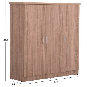 73737 ΝΤΟΥΛΑΠΑ 3ΦΥΛΛΗ ΜΕ ΡΑΦΙΑ BAILEY HM2482.01 SONAMA OAK ΜΕΛΑΜΙΝΗ 120-116x40x123,5Υεκ.