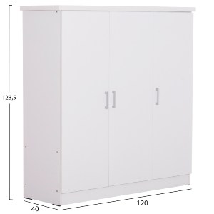 73738 ΝΤΟΥΛΑΠΑ 3ΦΥΛΛΗ ΜΕ ΡΑΦΙΑ BAILEY HM2482.02 ΛΕΥΚΗ ΜΕΛΑΜΙΝΗ 120-116x40x123,5Υεκ.