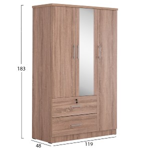 73740 ΝΤΟΥΛΑΠΑ ΜΕ ΚΑΘΡΕΦΤΗ & ΣΥΡΤΑΡΙΑ CEASAR HM2485.11 SONAMA OAK ΜΕΛΑΜΙΝΗ 119x48x183Υεκ