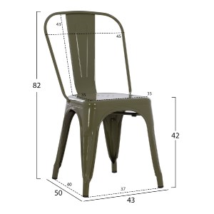 73780 ΚΑΡΕΚΛΑ ΜΕΤΑΛΛΙΚΗ MELITA HM8641.43 ΣΕ DARK OLIVE GREEN 43x50x82Υεκ.