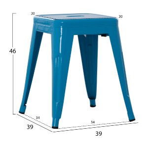 73801 ΣΚΑΜΠΟ ΜΕΤΑΛΛΙΚΟ MELITA HM0096.48 ΣΕ ΜΠΛΕ ΧΡΩΜΑ 39x39x46Υεκ.