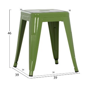 73803 ΣΚΑΜΠΟ ΜΕΤΑΛΛΙΚΟ MELITA HM0096.53 ΣΕ LIGHT OLIVE GREEN ΧΡΩΜΑ 39x39x46Υεκ.