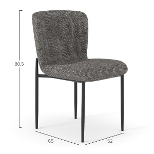 73938 ΚΑΡΕΚΛΑ ΤΡΑΠΕΖΑΡΙΑΣ OBSESSION SM18101.02 ΓΚΡΙ ΥΦΑΣΜΑ-ΜΕΤΑΛΛΟ ΜΑΥΡΟ 52x65x80Υεκ