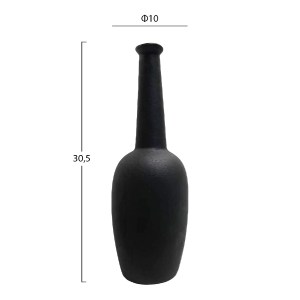 74002 ΕΠΙΤΡΑΠΕΖΙΟ ΚΕΡΑΜΙΚΟ ΔΙΑΚΟΣΜΗΤΙΚΟ ELENDIL HM4592.02 ΜΑΥΡΟ ΜΑΤ Φ10x30,5Υεκ