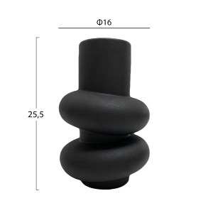 74018 ΕΠΙΤΡΑΠΕΖΙΟ ΚΕΡΑΜΙΚΟ ΔΙΑΚΟΣΜΗΤΙΚΟ ROOK HM4627.02 ΜΑΥΡΟ ΜΑΤ Φ16x25,5Υεκ