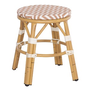 74139 ΣΚΑΜΠΟ ΑΛΟΥΜΙΝΙΟΥ CHINO HM6285.04 BAMBOO LOOK-TEXTILENE ΛΕΥΚΟ-ΚΑΦΕ Φ36x46Υεκ.