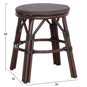 74140 ΣΚΑΜΠΟ ΑΛΟΥΜΙΝΙΟΥ CHINO HM6285.01 BAMBOO LOOK ΚΑΦΕ-TEXTILENE ΚΑΦΕ Φ36x46Υεκ.
