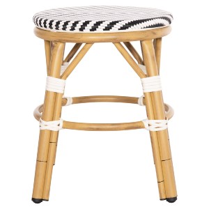 74142 ΣΚΑΜΠΟ ΑΛΟΥΜΙΝΙΟΥ CHINO HM6285.03 BAMBOO LOOK-TEXTILENE ΛΕΥΚΟ-ΜΑΥΡΟ Φ36x46Υεκ.