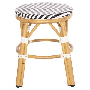 74142 ΣΚΑΜΠΟ ΑΛΟΥΜΙΝΙΟΥ CHINO HM6285.03 BAMBOO LOOK-TEXTILENE ΛΕΥΚΟ-ΜΑΥΡΟ Φ36x46Υεκ.