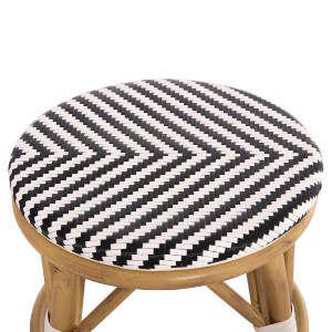 74142 ΣΚΑΜΠΟ ΑΛΟΥΜΙΝΙΟΥ CHINO HM6285.03 BAMBOO LOOK-TEXTILENE ΛΕΥΚΟ-ΜΑΥΡΟ Φ36x46Υεκ.