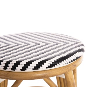 74142 ΣΚΑΜΠΟ ΑΛΟΥΜΙΝΙΟΥ CHINO HM6285.03 BAMBOO LOOK-TEXTILENE ΛΕΥΚΟ-ΜΑΥΡΟ Φ36x46Υεκ.