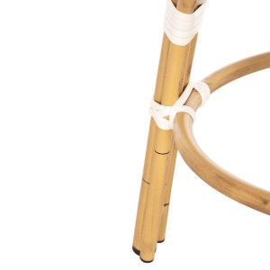 74142 ΣΚΑΜΠΟ ΑΛΟΥΜΙΝΙΟΥ CHINO HM6285.03 BAMBOO LOOK-TEXTILENE ΛΕΥΚΟ-ΜΑΥΡΟ Φ36x46Υεκ.