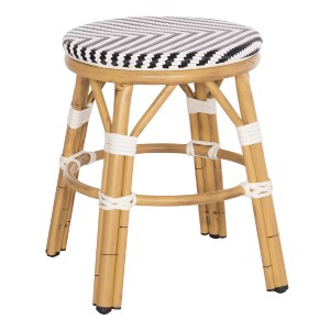 74142 ΣΚΑΜΠΟ ΑΛΟΥΜΙΝΙΟΥ CHINO HM6285.03 BAMBOO LOOK-TEXTILENE ΛΕΥΚΟ-ΜΑΥΡΟ Φ36x46Υεκ.
