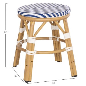 74143 ΣΚΑΜΠΟ ΑΛΟΥΜΙΝΙΟΥ CHINO HM6285.05 BAMBOO LOOK-TEXTILENE ΛΕΥΚΟ-ΜΠΛΕ Φ36x46Υεκ.