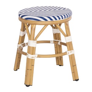 74143 ΣΚΑΜΠΟ ΑΛΟΥΜΙΝΙΟΥ CHINO HM6285.05 BAMBOO LOOK-TEXTILENE ΛΕΥΚΟ-ΜΠΛΕ Φ36x46Υεκ.