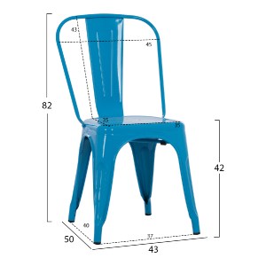 74148 ΚΑΡΕΚΛΑ ΜΕΤΑΛΛΙΚΗ MELITA-PRO HM8641.48 ΜΠΛΕ 44x47x84.5Υεκ.