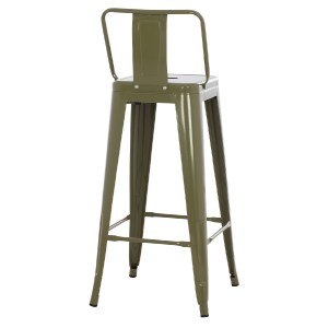 74154 ΣΚΑΜΠΟ BAR ME ΠΛΑΤΗ ΜΕΤΑΛΛΙΚΟ MELITA-PRO HM8643.43 DARK OLIVE GREEN 42x42x100Υεκ.