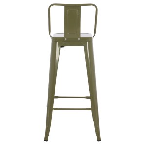 74154 ΣΚΑΜΠΟ BAR ME ΠΛΑΤΗ ΜΕΤΑΛΛΙΚΟ MELITA-PRO HM8643.43 DARK OLIVE GREEN 42x42x100Υεκ.