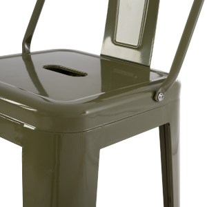 74154 ΣΚΑΜΠΟ BAR ME ΠΛΑΤΗ ΜΕΤΑΛΛΙΚΟ MELITA-PRO HM8643.43 DARK OLIVE GREEN 42x42x100Υεκ.
