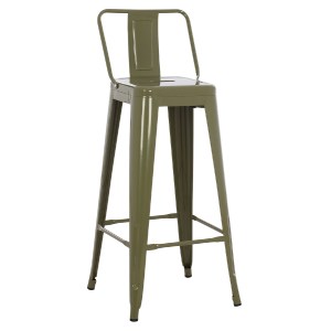 74154 ΣΚΑΜΠΟ BAR ME ΠΛΑΤΗ ΜΕΤΑΛΛΙΚΟ MELITA-PRO HM8643.43 DARK OLIVE GREEN 42x42x100Υεκ.