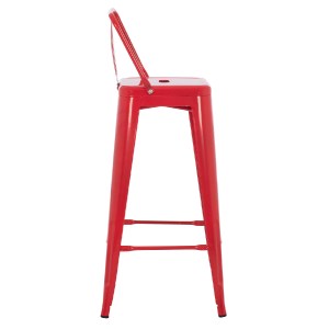74155 ΣΚΑΜΠΟ BAR ME ΠΛΑΤΗ ΜΕΤΑΛΛΙΚΟ MELITA-PRO HM8643.44 ΚΟΚΚΙΝΟ 42x42x100Υεκ.