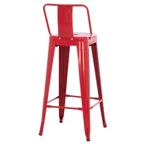 74155 ΣΚΑΜΠΟ BAR ME ΠΛΑΤΗ ΜΕΤΑΛΛΙΚΟ MELITA-PRO HM8643.44 ΚΟΚΚΙΝΟ 42x42x100Υεκ.