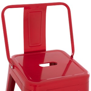 74155 ΣΚΑΜΠΟ BAR ME ΠΛΑΤΗ ΜΕΤΑΛΛΙΚΟ MELITA-PRO HM8643.44 ΚΟΚΚΙΝΟ 42x42x100Υεκ.