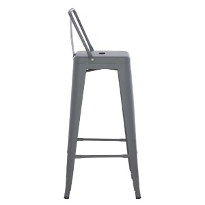 74157 ΣΚΑΜΠΟ BAR ME ΠΛΑΤΗ ΜΕΤΑΛΛΙΚΟ MELITA-PRO HM8643.50 ΓΚΡΙ 42x42x100Υεκ.