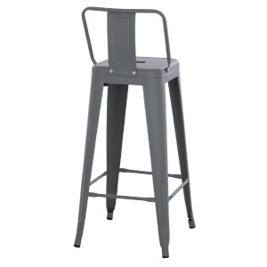 74157 ΣΚΑΜΠΟ BAR ME ΠΛΑΤΗ ΜΕΤΑΛΛΙΚΟ MELITA-PRO HM8643.50 ΓΚΡΙ 42x42x100Υεκ.