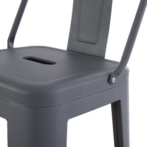74157 ΣΚΑΜΠΟ BAR ME ΠΛΑΤΗ ΜΕΤΑΛΛΙΚΟ MELITA-PRO HM8643.50 ΓΚΡΙ 42x42x100Υεκ.