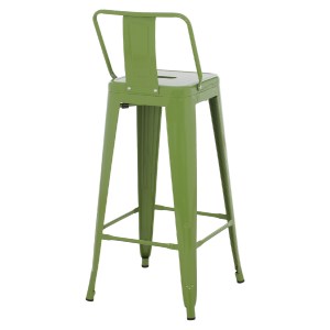 74158 ΣΚΑΜΠΟ BAR ME ΠΛΑΤΗ ΜΕΤΑΛΛΙΚΟ MELITA-PRO HM8643.53 LIGHT OLIVE GREEN 42x42x100Υεκ.