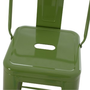 74158 ΣΚΑΜΠΟ BAR ME ΠΛΑΤΗ ΜΕΤΑΛΛΙΚΟ MELITA-PRO HM8643.53 LIGHT OLIVE GREEN 42x42x100Υεκ.