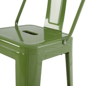 74158 ΣΚΑΜΠΟ BAR ME ΠΛΑΤΗ ΜΕΤΑΛΛΙΚΟ MELITA-PRO HM8643.53 LIGHT OLIVE GREEN 42x42x100Υεκ.
