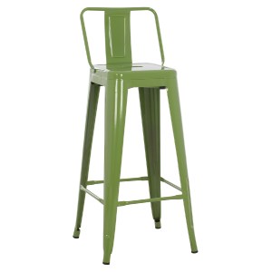 74158 ΣΚΑΜΠΟ BAR ME ΠΛΑΤΗ ΜΕΤΑΛΛΙΚΟ MELITA-PRO HM8643.53 LIGHT OLIVE GREEN 42x42x100Υεκ.