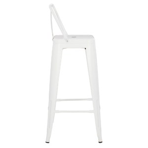 74159 ΣΚΑΜΠΟ BAR ME ΠΛΑΤΗ ΜΕΤΑΛΛΙΚΟ MELITA-PRO HM8643.41 ΛΕΥΚΟ ΜΑΤ 42x42x100Υεκ.