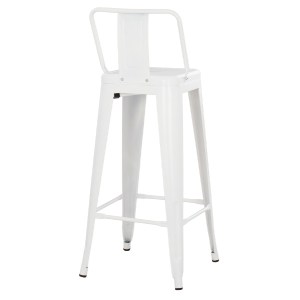 74159 ΣΚΑΜΠΟ BAR ME ΠΛΑΤΗ ΜΕΤΑΛΛΙΚΟ MELITA-PRO HM8643.41 ΛΕΥΚΟ ΜΑΤ 42x42x100Υεκ.