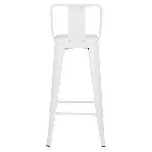 74159 ΣΚΑΜΠΟ BAR ME ΠΛΑΤΗ ΜΕΤΑΛΛΙΚΟ MELITA-PRO HM8643.41 ΛΕΥΚΟ ΜΑΤ 42x42x100Υεκ.
