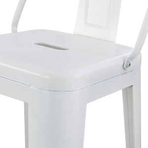 74159 ΣΚΑΜΠΟ BAR ME ΠΛΑΤΗ ΜΕΤΑΛΛΙΚΟ MELITA-PRO HM8643.41 ΛΕΥΚΟ ΜΑΤ 42x42x100Υεκ.