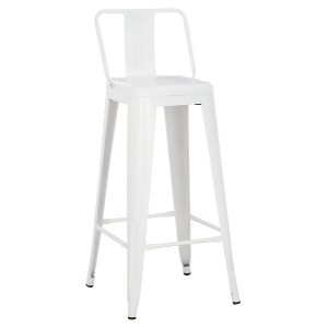 74159 ΣΚΑΜΠΟ BAR ME ΠΛΑΤΗ ΜΕΤΑΛΛΙΚΟ MELITA-PRO HM8643.41 ΛΕΥΚΟ ΜΑΤ 42x42x100Υεκ.